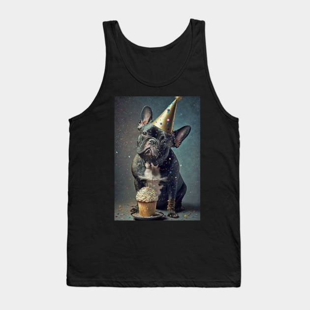 Black French Bulldog Birthday Card #4 Tank Top by candiscamera